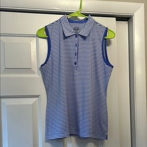 Striped Sleeveless EP Pro Golf Polo